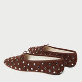 Loeffler Randall - Landon Espresso/Silver Suede Ballet Flat