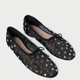 Loeffler Randall - Landon Black/Silver Mesh Ballet Flat
