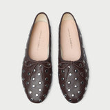 Loeffler Randall - Landon Espresso/Silver Leather Ballet Flat