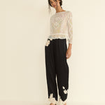 DOEN - LAVON PANT - - BLACK WITH CANDLELIGHT LACE