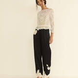 DOEN - LAVON PANT - - BLACK WITH CANDLELIGHT LACE