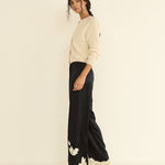 DOEN - LAVON PANT - - BLACK WITH CANDLELIGHT LACE
