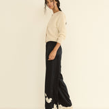 DOEN - LAVON PANT - - BLACK WITH CANDLELIGHT LACE