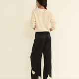 DOEN - LAVON PANT - - BLACK WITH CANDLELIGHT LACE