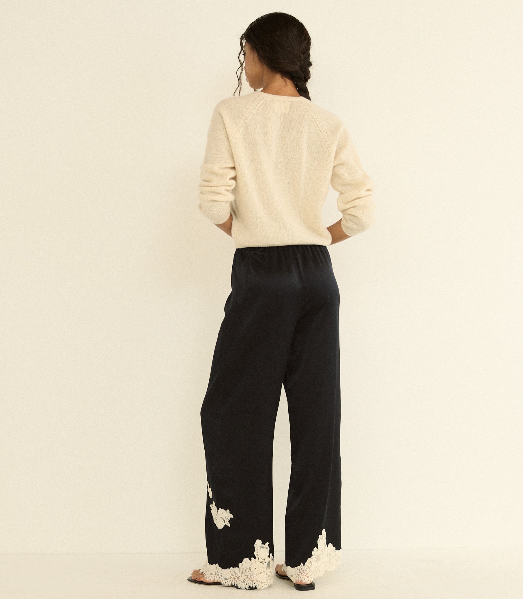 DOEN - LAVON PANT - - BLACK WITH CANDLELIGHT LACE