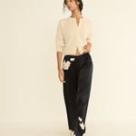 DOEN - LAVON PANT - - BLACK WITH CANDLELIGHT LACE