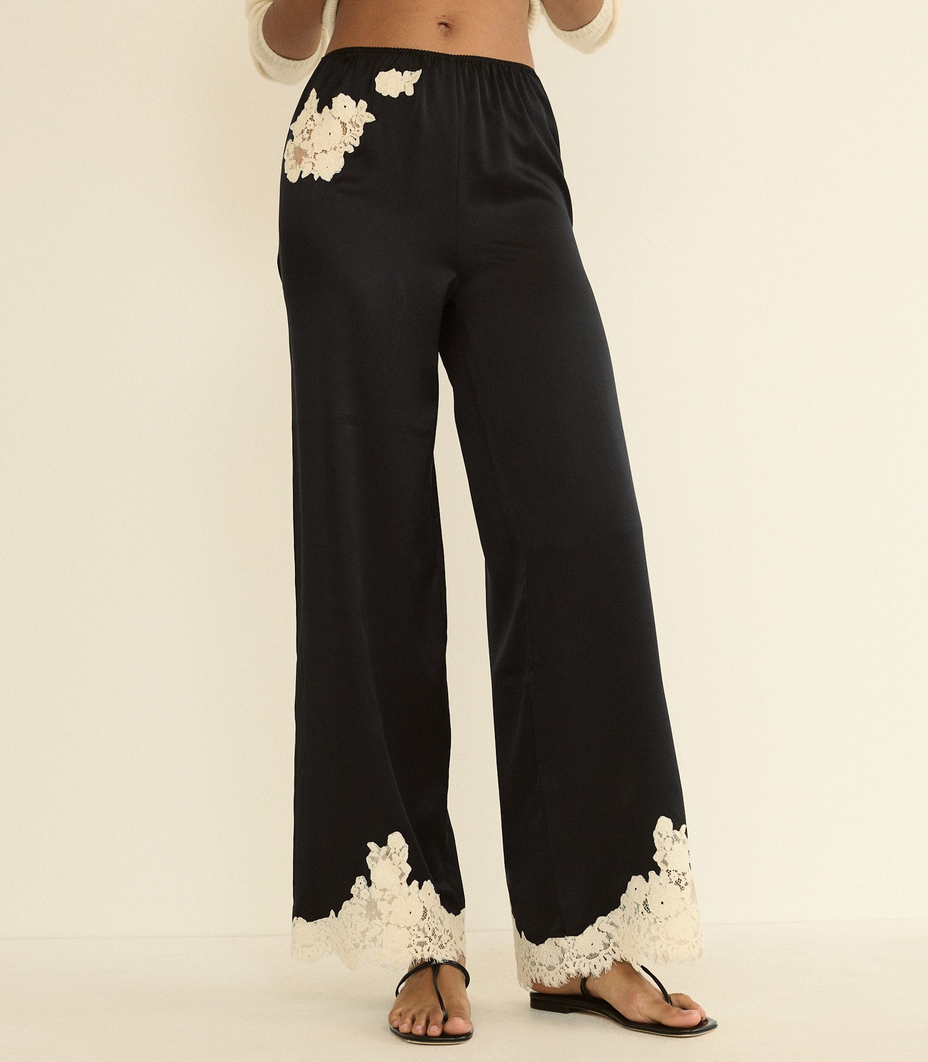 DOEN - LAVON PANT - - BLACK WITH CANDLELIGHT LACE