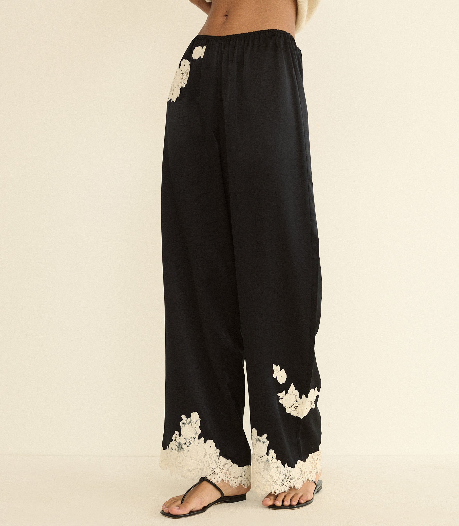 DOEN - LAVON PANT - - BLACK WITH CANDLELIGHT LACE