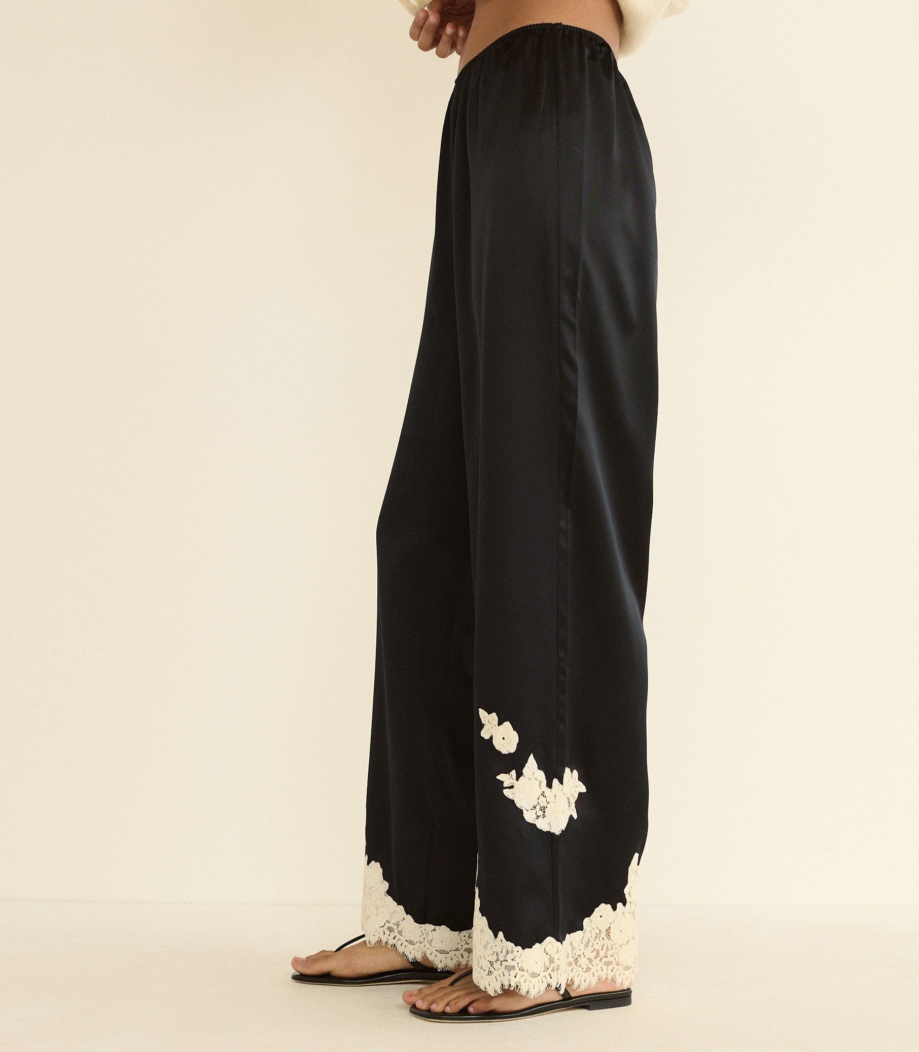 DOEN - LAVON PANT - - BLACK WITH CANDLELIGHT LACE