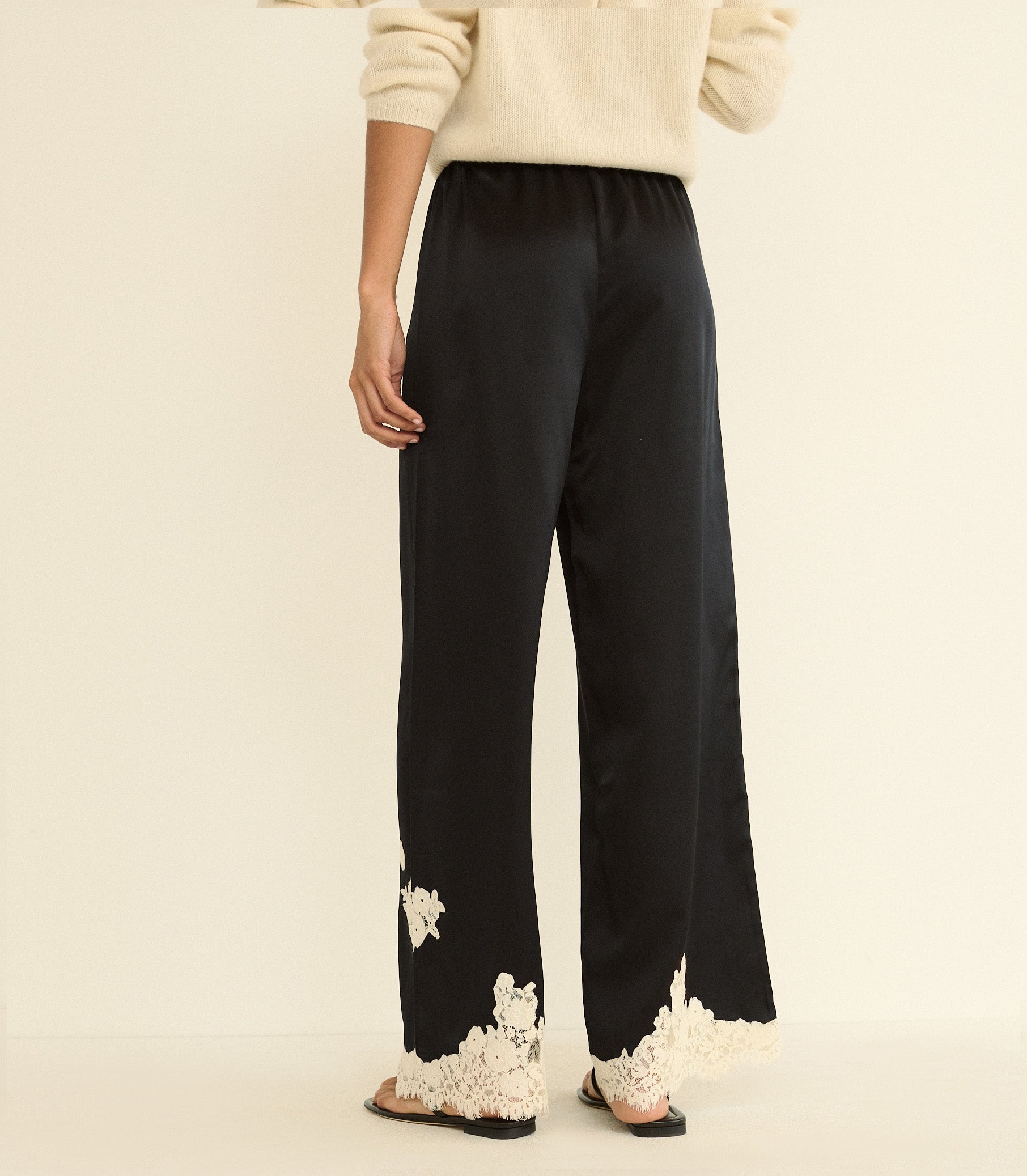 DOEN - LAVON PANT - - BLACK WITH CANDLELIGHT LACE