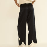DOEN - LAVON PANT - - BLACK WITH CANDLELIGHT LACE