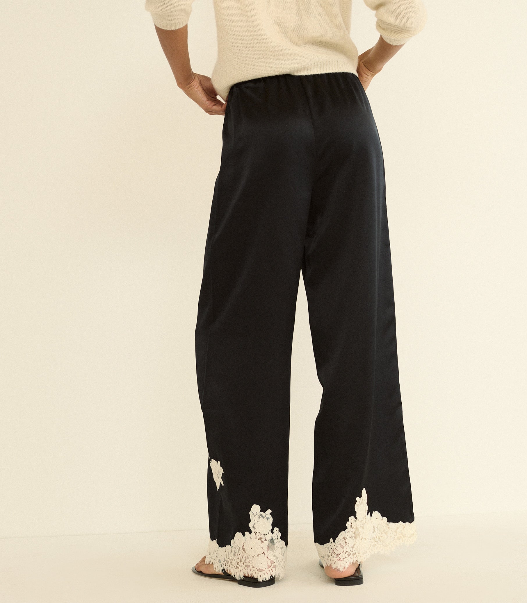 DOEN - LAVON PANT - - BLACK WITH CANDLELIGHT LACE