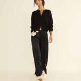 DOEN - LAVON PANT - - BLACK WITH CANDLELIGHT LACE