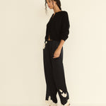 DOEN - LAVON PANT - - BLACK WITH CANDLELIGHT LACE