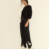 DOEN - LAVON PANT - - BLACK WITH CANDLELIGHT LACE