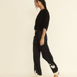 DOEN - LAVON PANT - - BLACK WITH CANDLELIGHT LACE