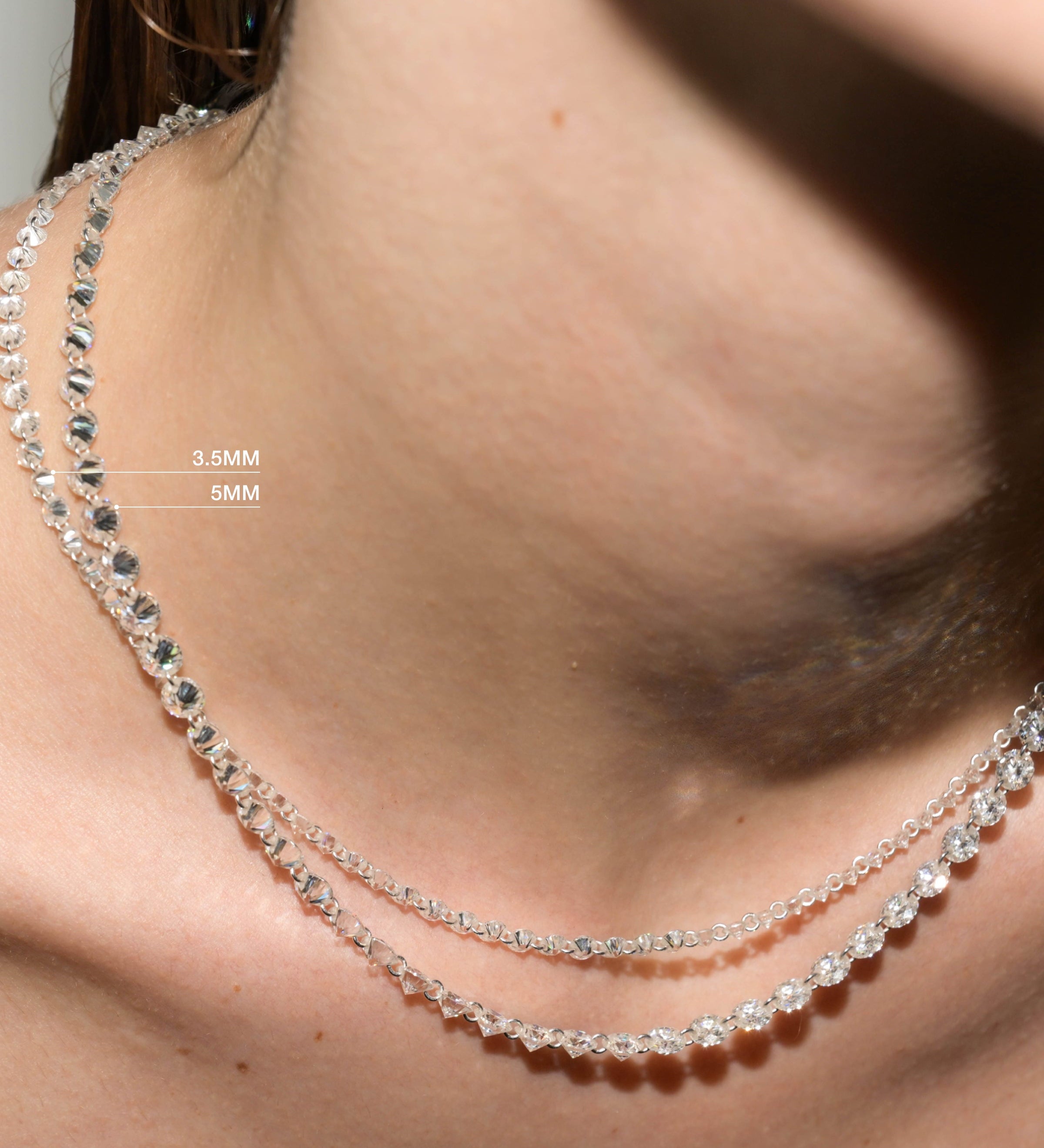 Dorsey - FLOATING ETERNITY NECKLACE IN 3.5MM MOISSANITE, STERLING SILVER