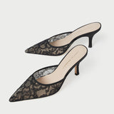 Loeffler Randall - Layla Black Lace Mesh Mule