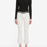FRAME - Le Crop Mini Boot -- White Raw Fray