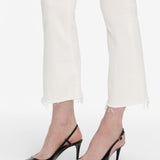 FRAME - Le Crop Mini Boot -- White Raw Fray