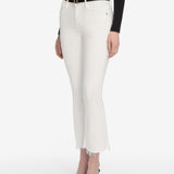 FRAME - Le Crop Mini Boot -- White Raw Fray