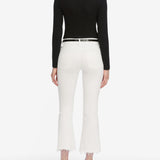 FRAME - Le Crop Mini Boot -- White Raw Fray