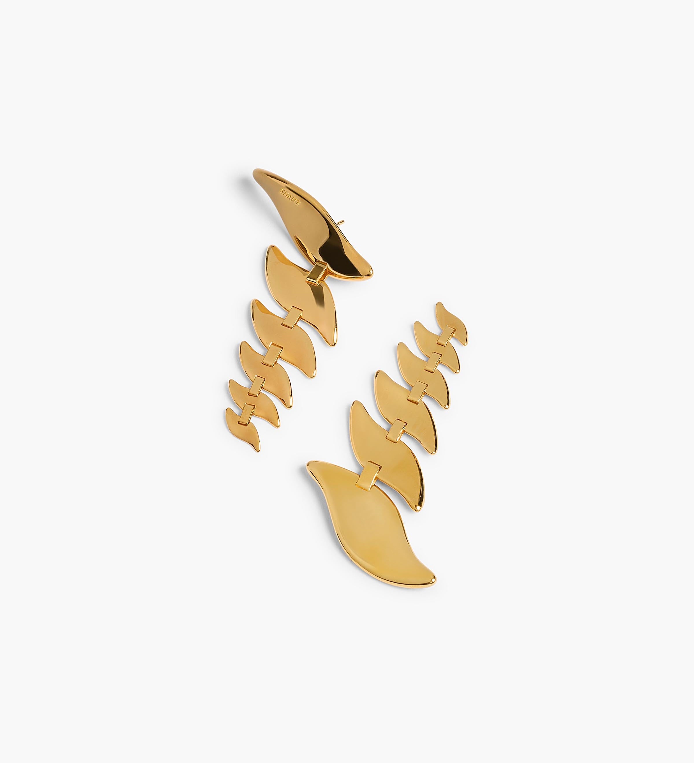 Khaite - Leaf Cascading Earrings in Gold