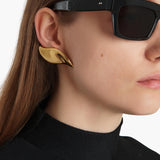 Khaite - Leaf Earrings in Gold