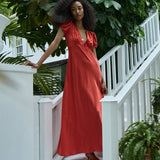 DÔEN - LEANA DRESS -- FIERY CORAL