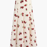 Khaite - Lenno Skirt in Cream with Raspberry Print