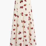 Khaite - Lenno Skirt in Cream with Raspberry Print