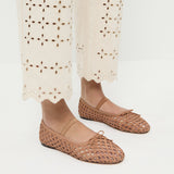 Loeffler Randall - Leonie Brown Crochet Ballet Flat