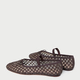 Loeffler Randall - Leonie Chocolate Crochet Ballet Flat
