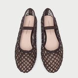 Loeffler Randall - Leonie Chocolate Crochet Ballet Flat