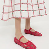 Loeffler Randall - Leonie Red Crochet Ballet Flat