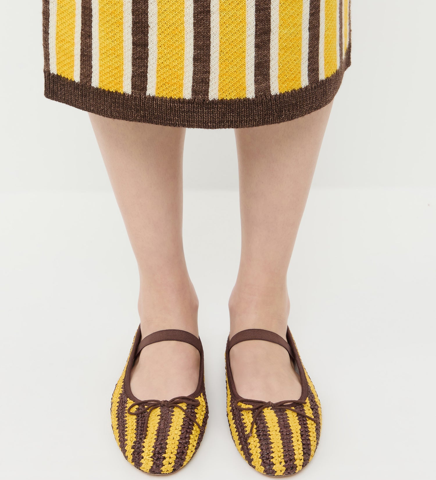 Loeffler Randall - Leonie Yellow/Brown Crochet Ballet Flat