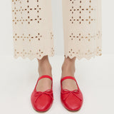 Loeffler Randall - Leonie Red Leather Ballet Flat