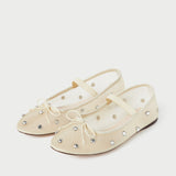 Loeffler Randall - Leonie Cream/Crystal Ballet Flat