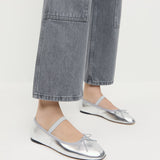 Loeffler Randall - Leonie Silver Leather Ballet Flat