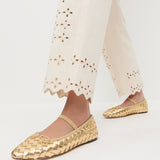 Loeffler Randall - Leonie Gold Woven Ballet Flat