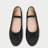 Roeffler Randall - Leonie Black Satin Ballet Flat