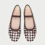 Loeffler Randall - Leonie Chocolate/Cream Woven Ballet Flat