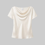 Leset - Barb Draped Neck Cap Sleeve
