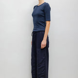 Leset - Pre - Order: Pointelle Mid Sleeve Slim Fit Tee