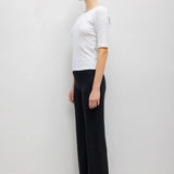 Leset - Pointelle Mid Sleeve Slim Fit Tee