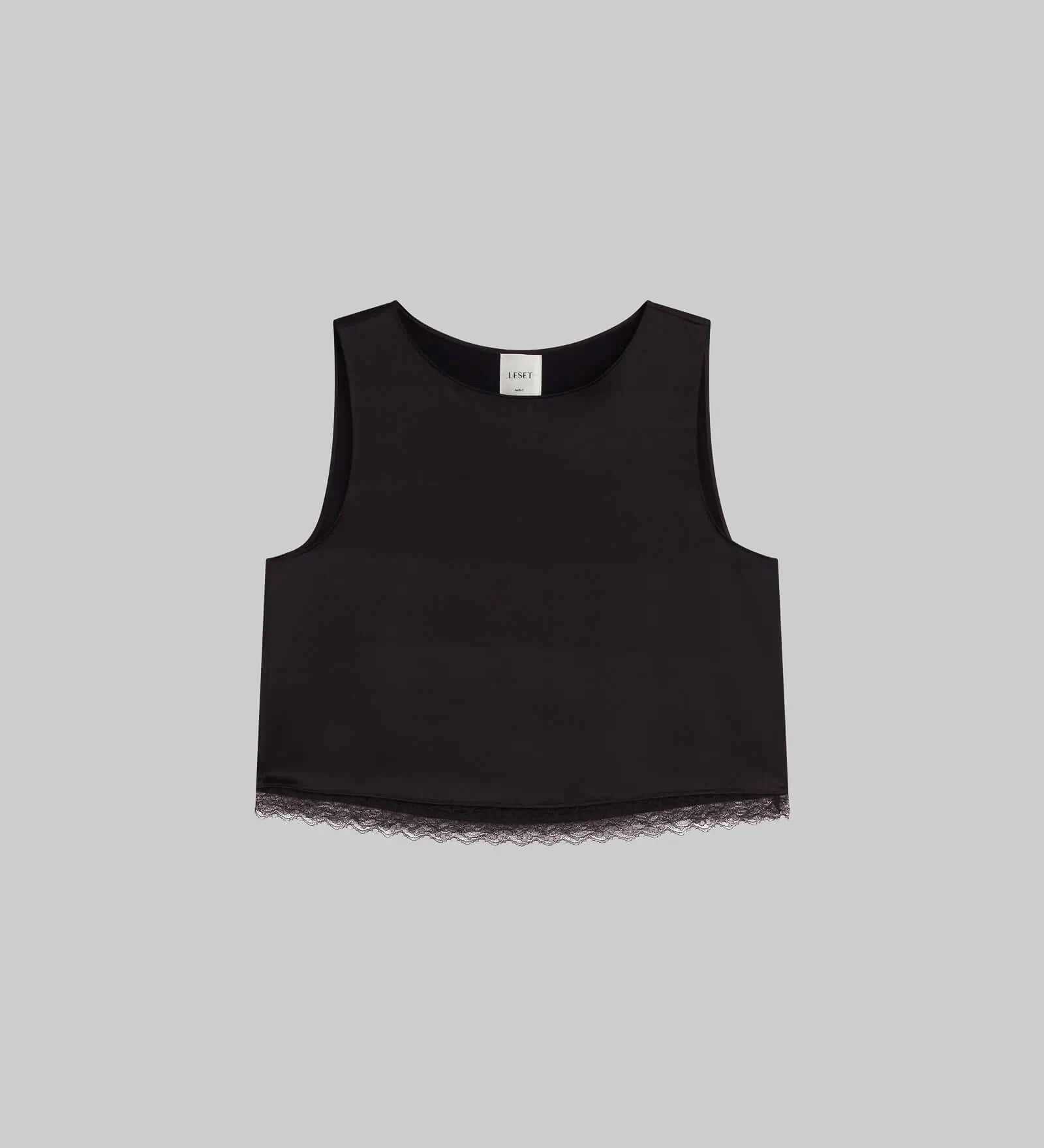 Leset - Pre - Order: Barb Lace Crop Sleeveless Crew
