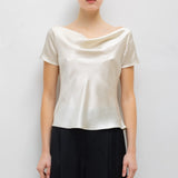 Leset - Barb Draped Neck Cap Sleeve