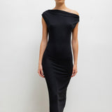 Leset - Lauren Ruched Asymmetrical Shoulder Dress