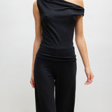 Leset - Lauren Ruched Asymmetrical Shoulder Top