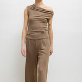 Leset - Lauren Ruched Asymmetrical Shoulder Top
